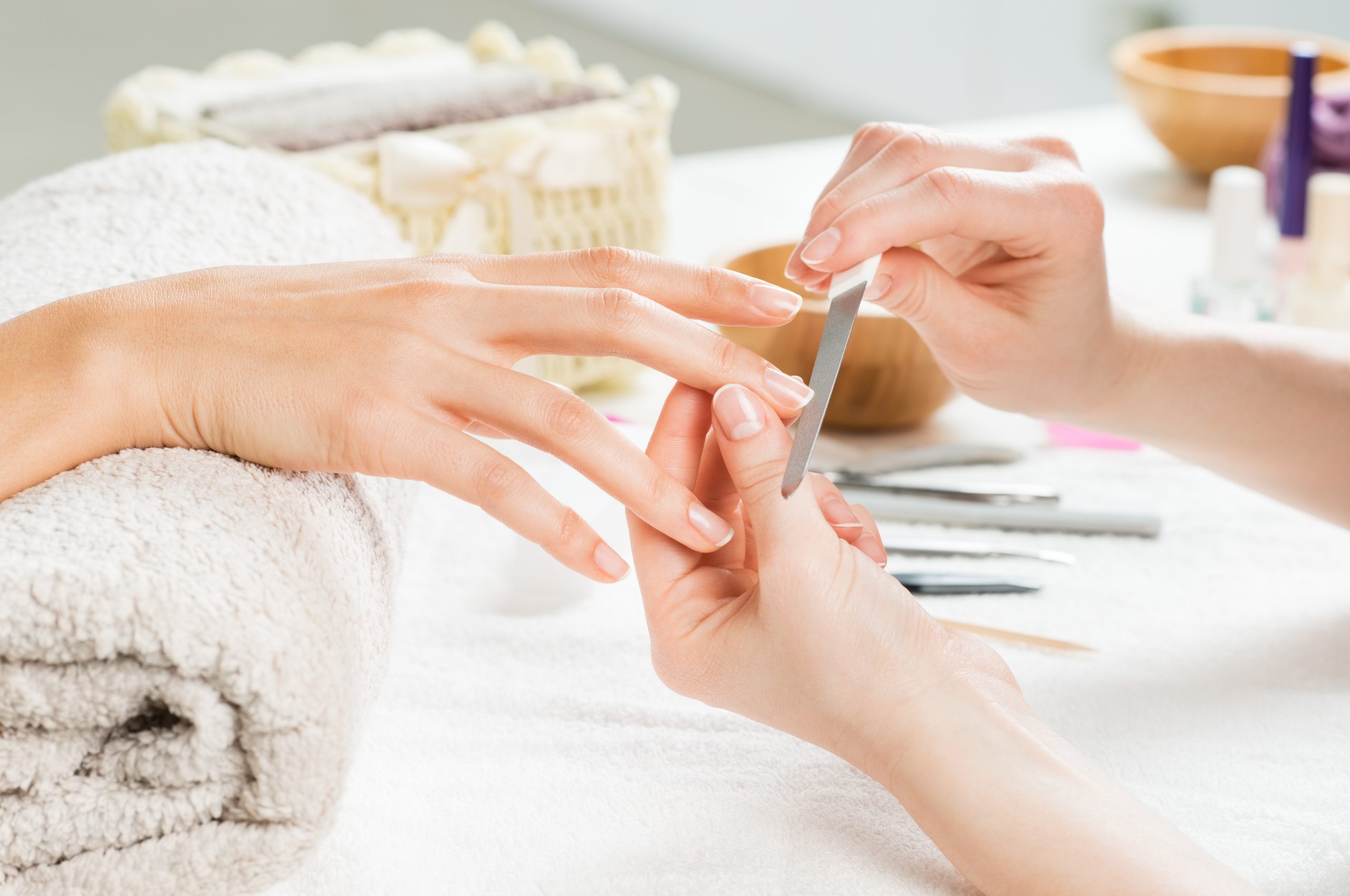 Professional manicure treatment at ND Nails & Spa Miami
